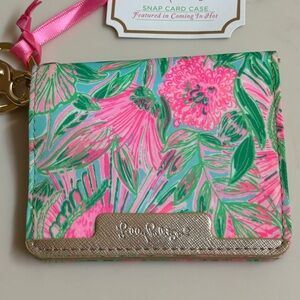 Lilly Pulitzer Pink & Green Tropical Palm Wristlet